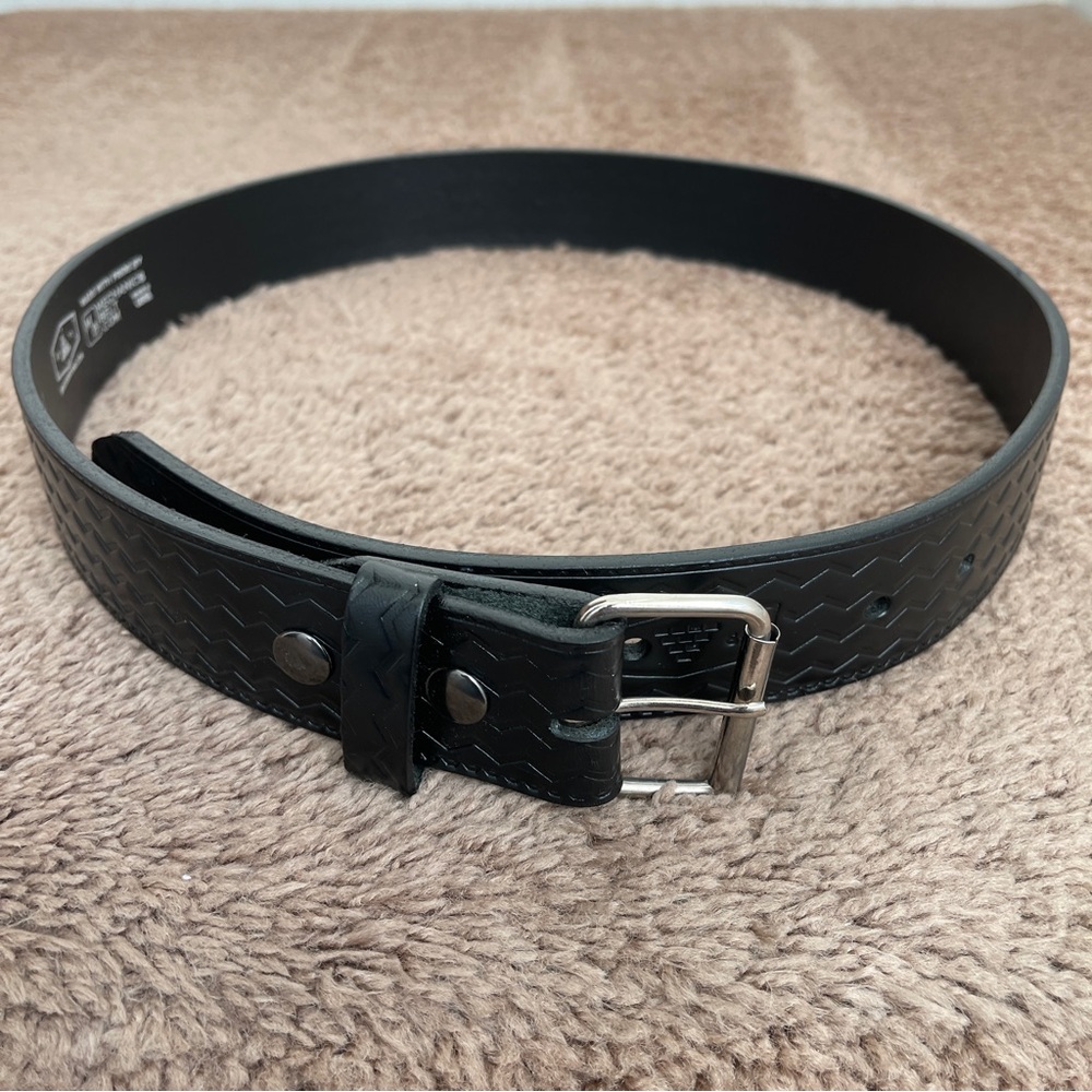 Bricks Brand Mechanics Black Leather Belt